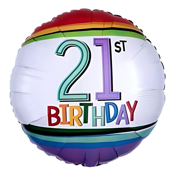 Foil Balloon 18 inch Birthday Rainbow 21st