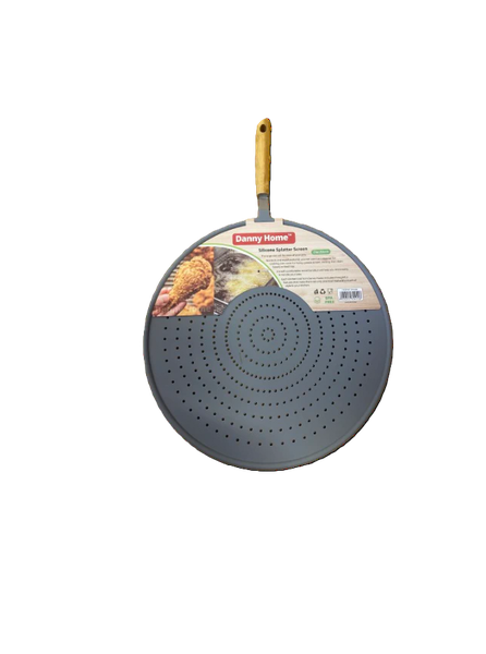 Premium 32cm Silicone Splatter Guard with Bamboo Handle - 2 Pack