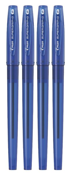 Pilot Super Grip G Fine Ballpoint Pen Pack of 4 - Blue