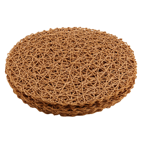 Paper Braided Round Placemats - 12 Pieces