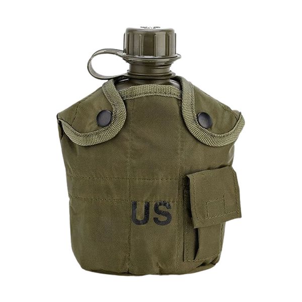 Portable Outdoor Water Bottle with a Pouch Holder and a Tactical Kettle