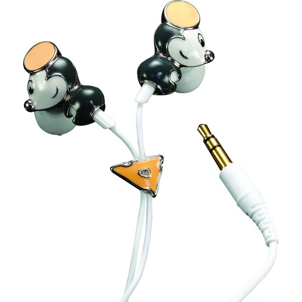 View Quest Intelligent Jewellery In Ear Earphones - Black White Mouse