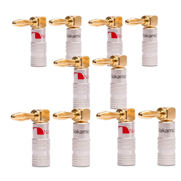 Nakamichi Speaker Connector Banana Right Angle Gold Plated (pack of 10)