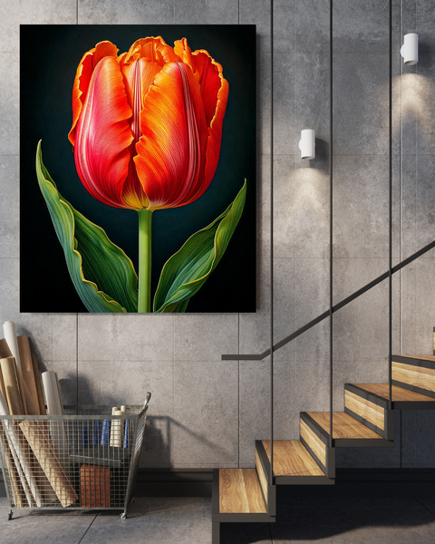 Rootedart Canvas Home Decor Wall Art - Parrot Tulip