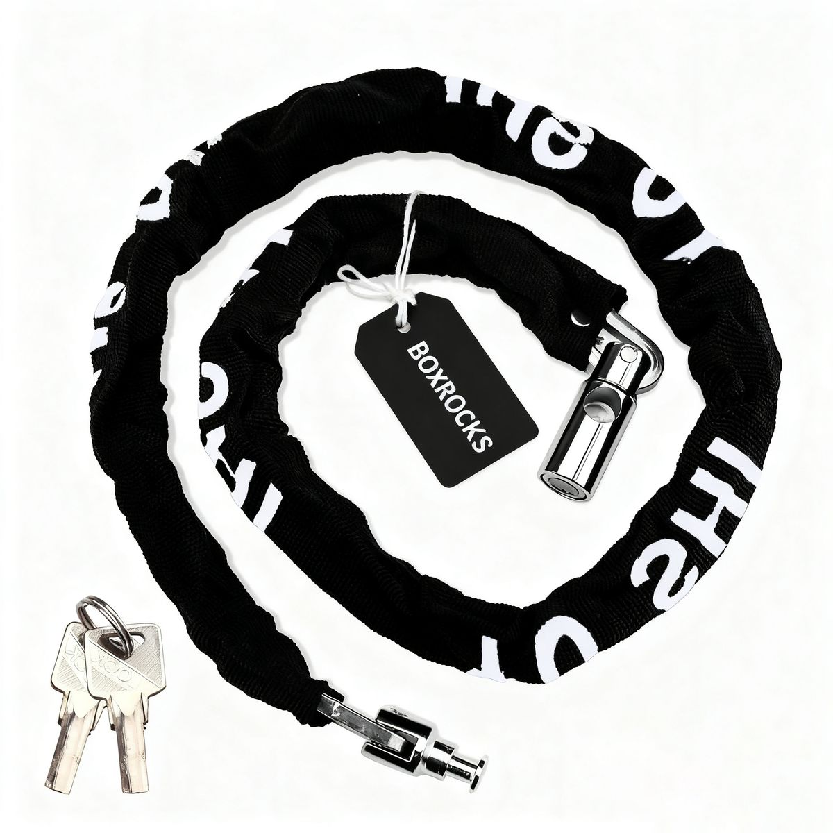Bike Lock with 2 Keys - 100 cm with 5.5 mm Steel Chain
