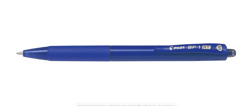Pilot - Retractable Ballpen with Rubbergrip 0.7mm - Blue Medium x 5