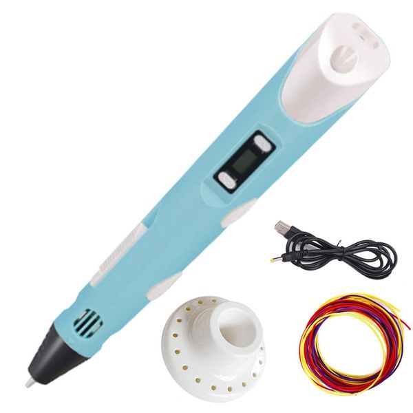 3D Printing Pen LED Display Handheld With 3 Colors Of PLA Filament Refill