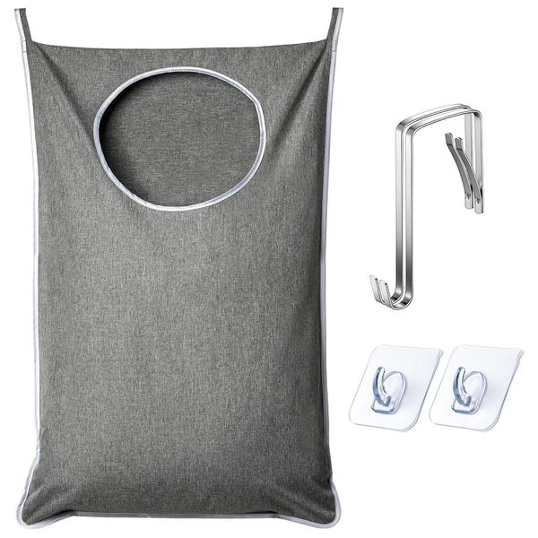 Hanging Laundry Hamper, XL 36.5x22" Tear-Resistant with Bottom Zipper