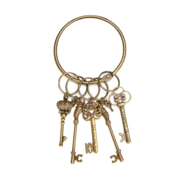 Party Cosplay Steampunk Keychain - Ornate Vintage Keys for Costume (17cm)
