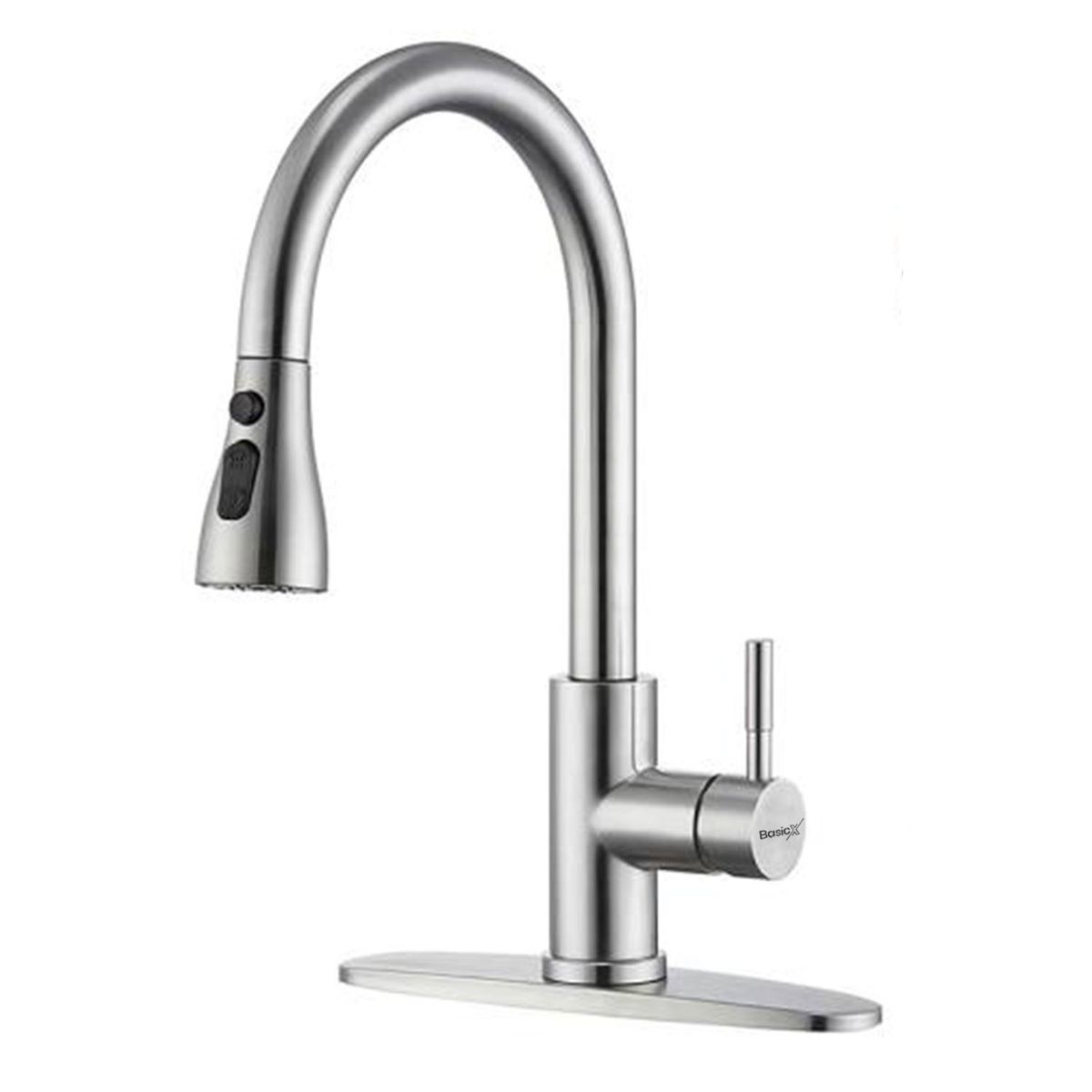 Basicx 45cm Pull Down Modern Kitchen Sink Faucet w/3 Mode Spray/Mixer Tab