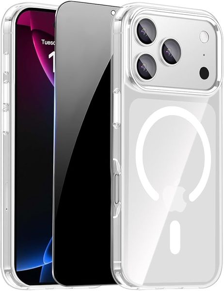 Compatible with iPhone 17 Pro Magsafe Clear Case &amp; Screen Protector