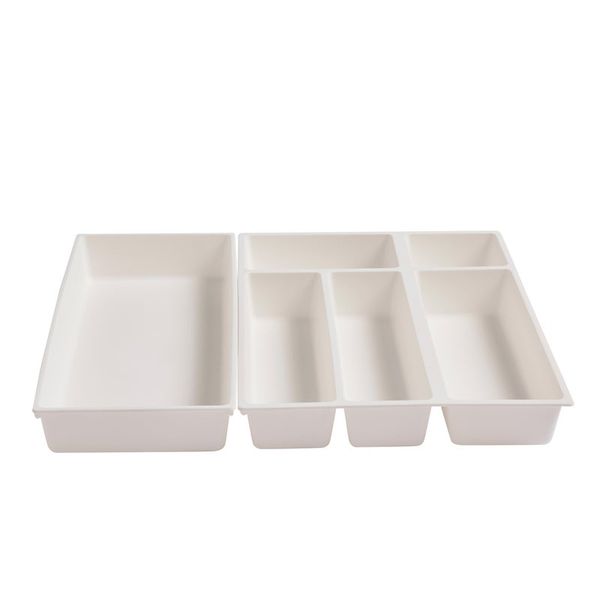 Delinia Cutlery Tray White Plastic W34.2 X D44 X H6.2Cm With Side Tray
