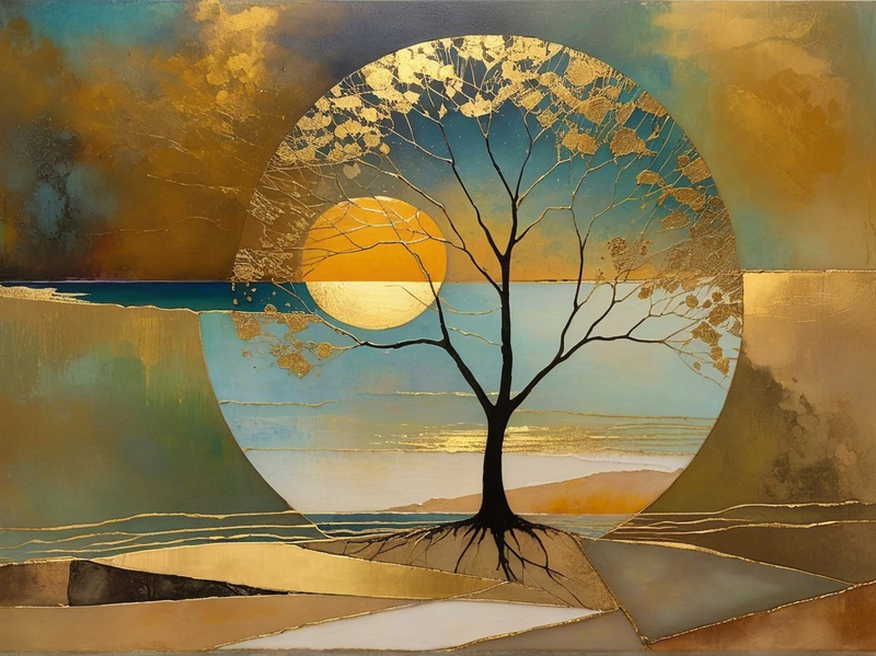 Modern Canvas Wall Art Home Decor - Golden Sunset 02
