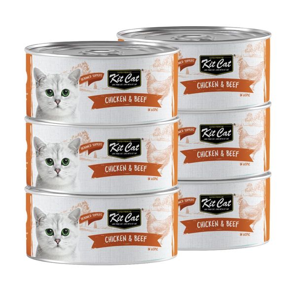 Kit Cat - Deboned Chicken &amp; Beef Aspic (6 x 80g)