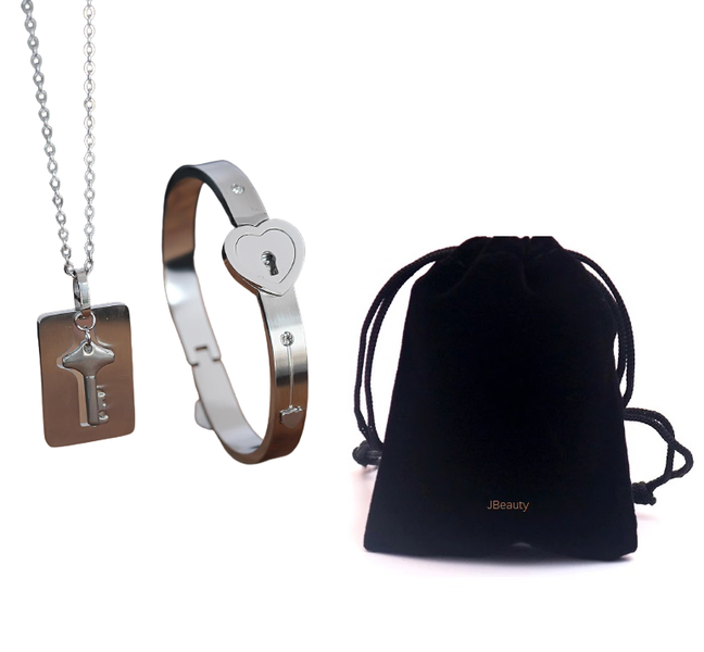 Couples Key Chain and Love Lock Heart Set