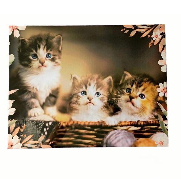 Lap Top Tray with Cushion Bottom - Kitten's in Basket Canvas Picture