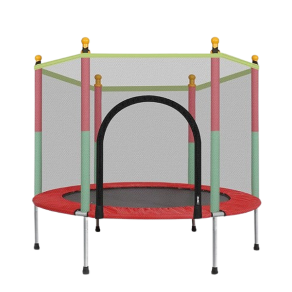 Kids Round Outdoor Trampoline with Net Safety Enclosure