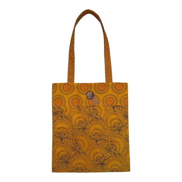Gift Emporium Shweshwe Tote Bag - Yellow - 31cm Wide