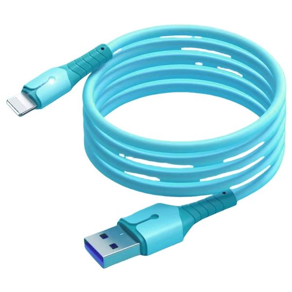 Multi-Color Liquid Silicone Cable 2M 2.4A Fast Compatible with iPhone