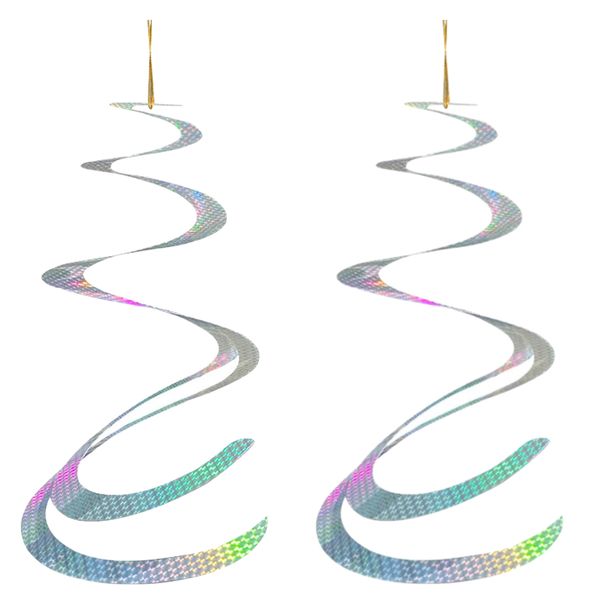 Garden Pest Control Hanging Reflective Bird Repeller Spiral Set Of 2 (38cm)
