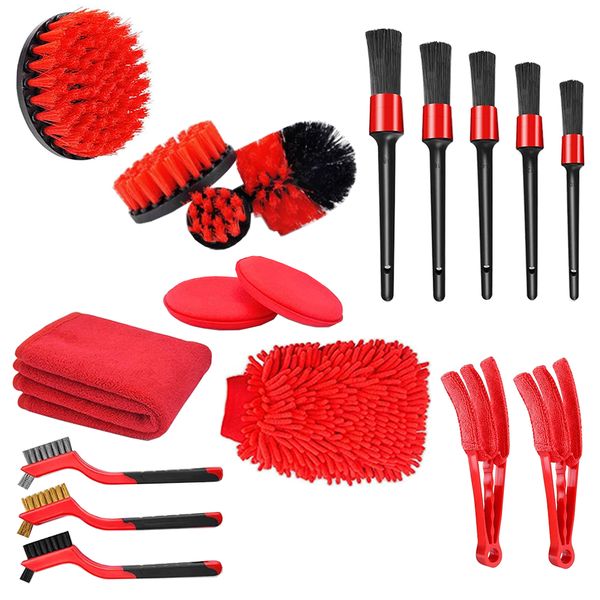 18-In-1 Auto Detailing Brushes Kit