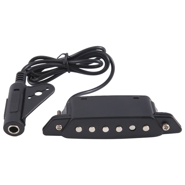 -85 Black 6 Hole Soundhole Pickup with Power Strap End-Pin Jack