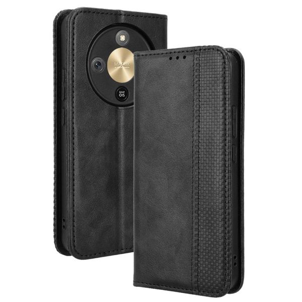 Magnetic Buckle Retro Patterned Leather Case Compatible With Samsung Galaxy S24 Plus