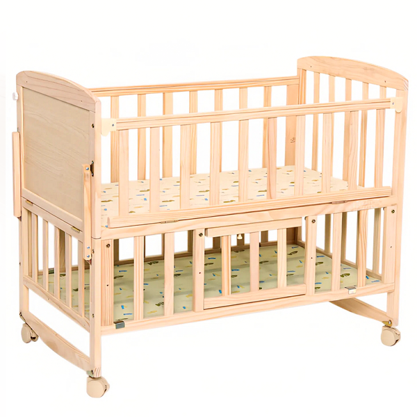 Baby Crib Wood Baby Bed Toddler Cot Multi-Feature Baby Side Bed