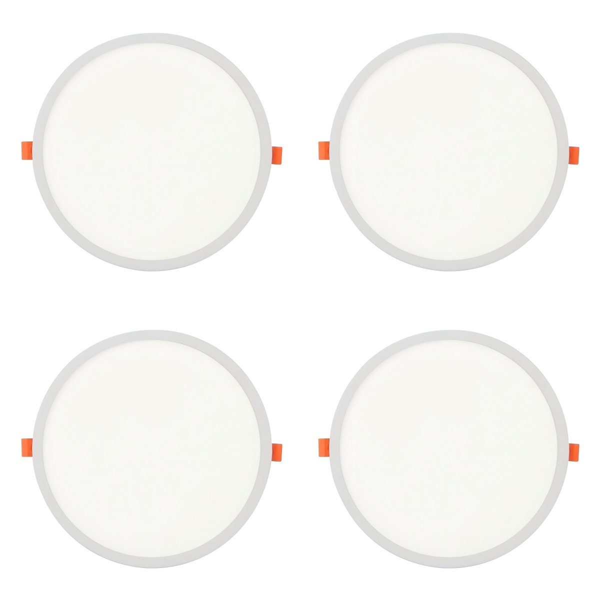Ecomlight Round LED Ceiling Light - 15W - 6500K - Cool White - Pack of 4