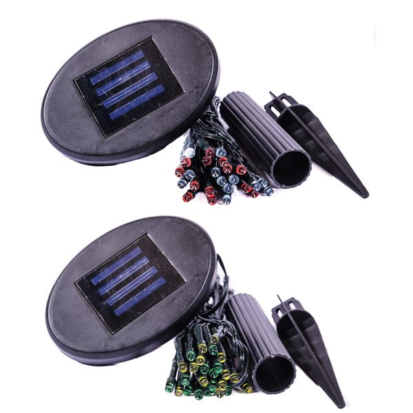 Solar Multi Color LED String Lights - 2 Pack