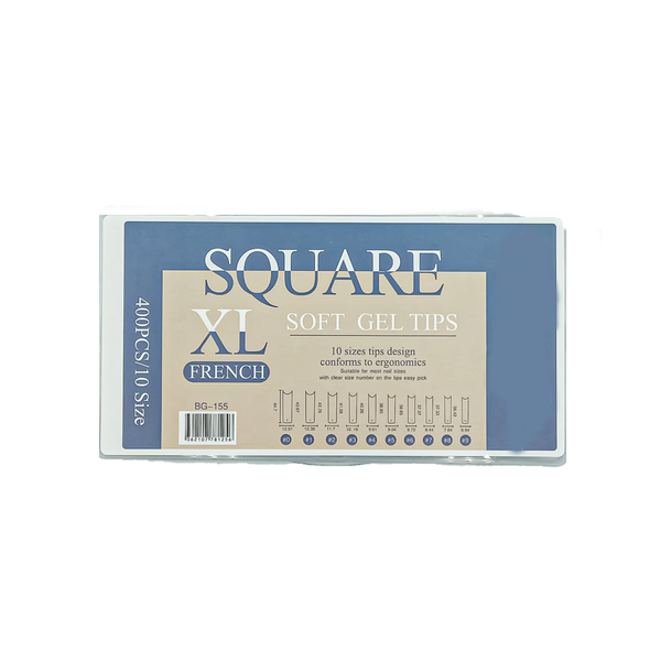 Soft Gel Tips Sqaure Xl - Set blue