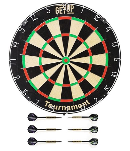 GetUp Tournament Dartboard Includes 6x18g Steel Darts