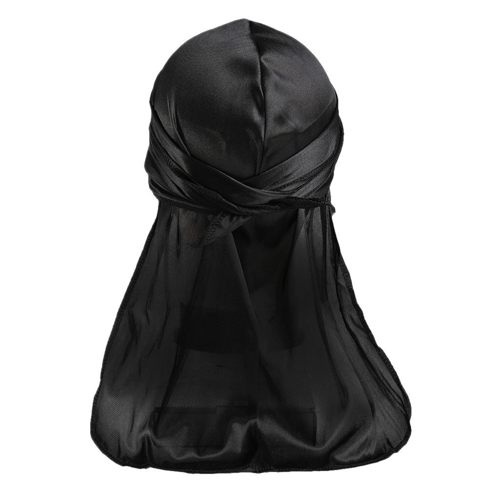 Durag Boss Silky Satin Durag with Extra Length Ties (Black) Shop