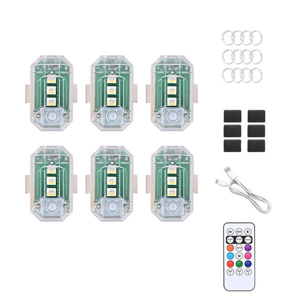 6 Pieces Wireless LED Strobe Lights | With Remote Control | Rechargeable