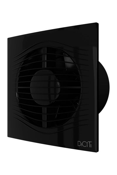 Bathroom extractor fan 150mm long life, black obsidian