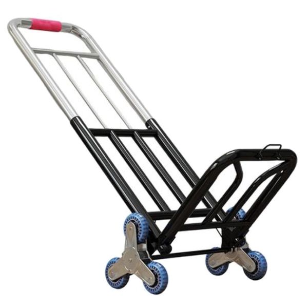 Tool Six-Wheel Stair Climbing Cart Trolley With Adjustable Handle - 104cm