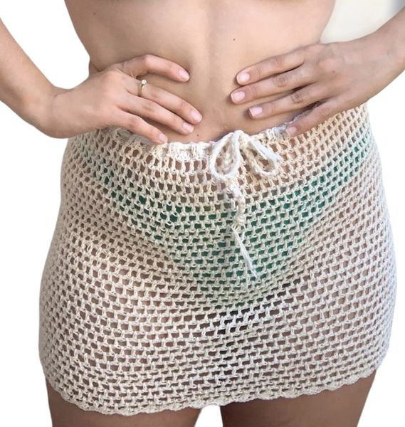 Lola Knit Crotchet mini skirt beach cover up