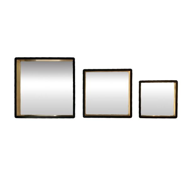 Black &amp; Gold Mirror Set 3