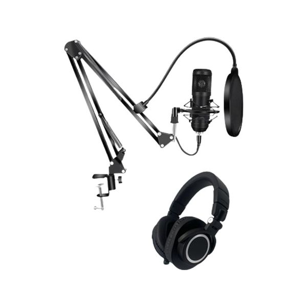 Professional Condenser Microphone with Monitoring Headset Set