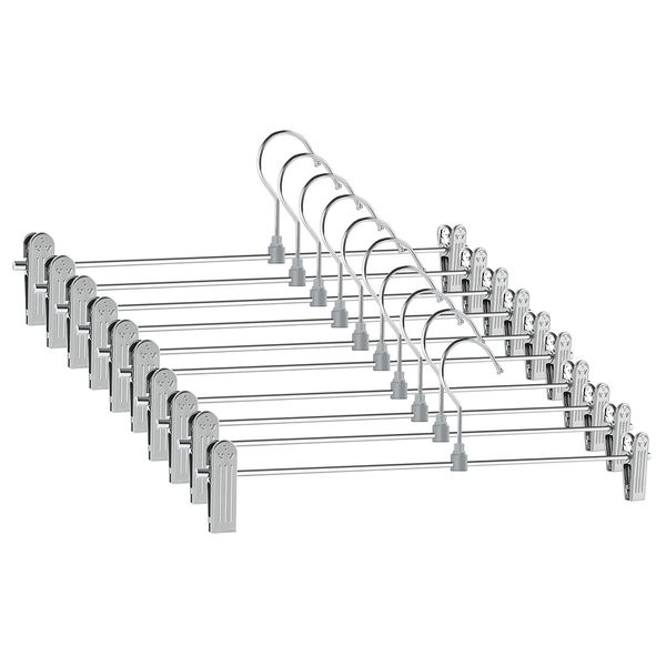 Pant Hangers Skirt Hangers With Clips Space Saving For Pants 10 Pack