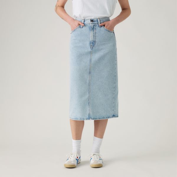 Levi's® Women's High-Rise Back Slit Skirt - Med Indigo - Worn In