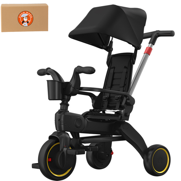GoodMama Kids Tricycle Trolley Trike Push Balance Bike 3-Wheel for 1-6 Year