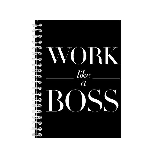 Boss A5 Notebook Spiral Lined Motivational Sayings Graphic Notepad Gift 224