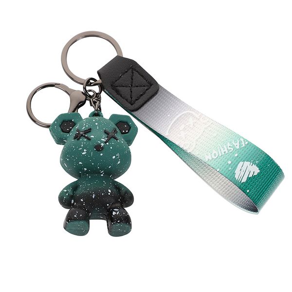 Dazzling Color Splash Ink Starry Sky Color Changing Bear Keychain