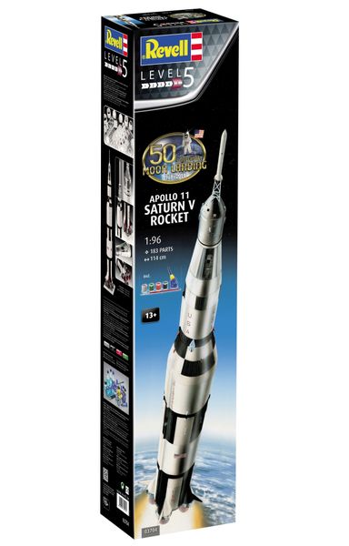 Revell 1/96 Apollo 11 Saturn V Rocket Model Kit w/paints, glue &amp; brush