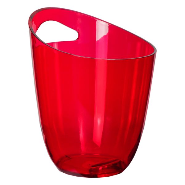 Bar Butler Clear Red Plastic 3L Wine Bucket - 19cm x 24cm