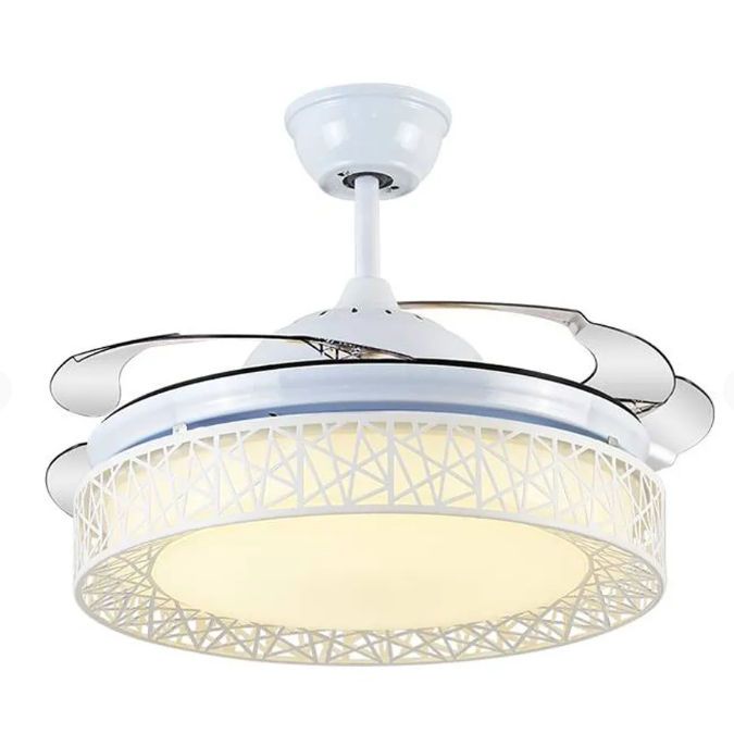 Drlight White Bird Nest Style 4 Blade Ceiling Fan With Extendable