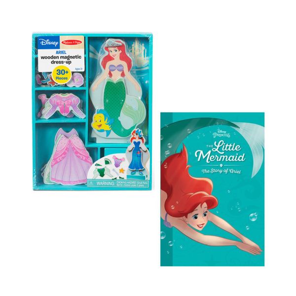 Melissa &amp; Doug Little Mermaid Ariel Wooden Magnetic Dress-Up Gift Set