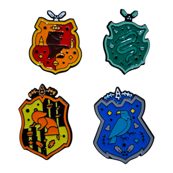 Gift Emporium Bright House-Style Crest Enamel Pin Set - Pack of 4
