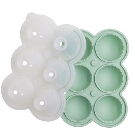 Bestby - 6 Ice Balls Silicone Maker Mold with Funnel-shaped Lid Image
